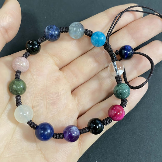 Colorful Seven Chakra Crystal Rope Braided Rope Bracelet