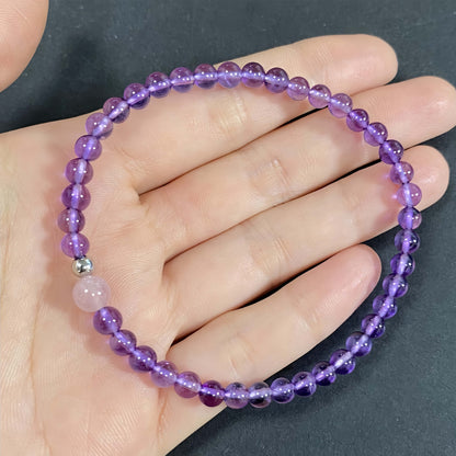 Solid Amethyst Crystal Bracelet for Love and Relationship