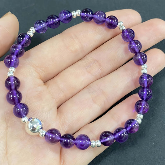 Pure Amethyst Crystal Bracelet for Love and Relationship