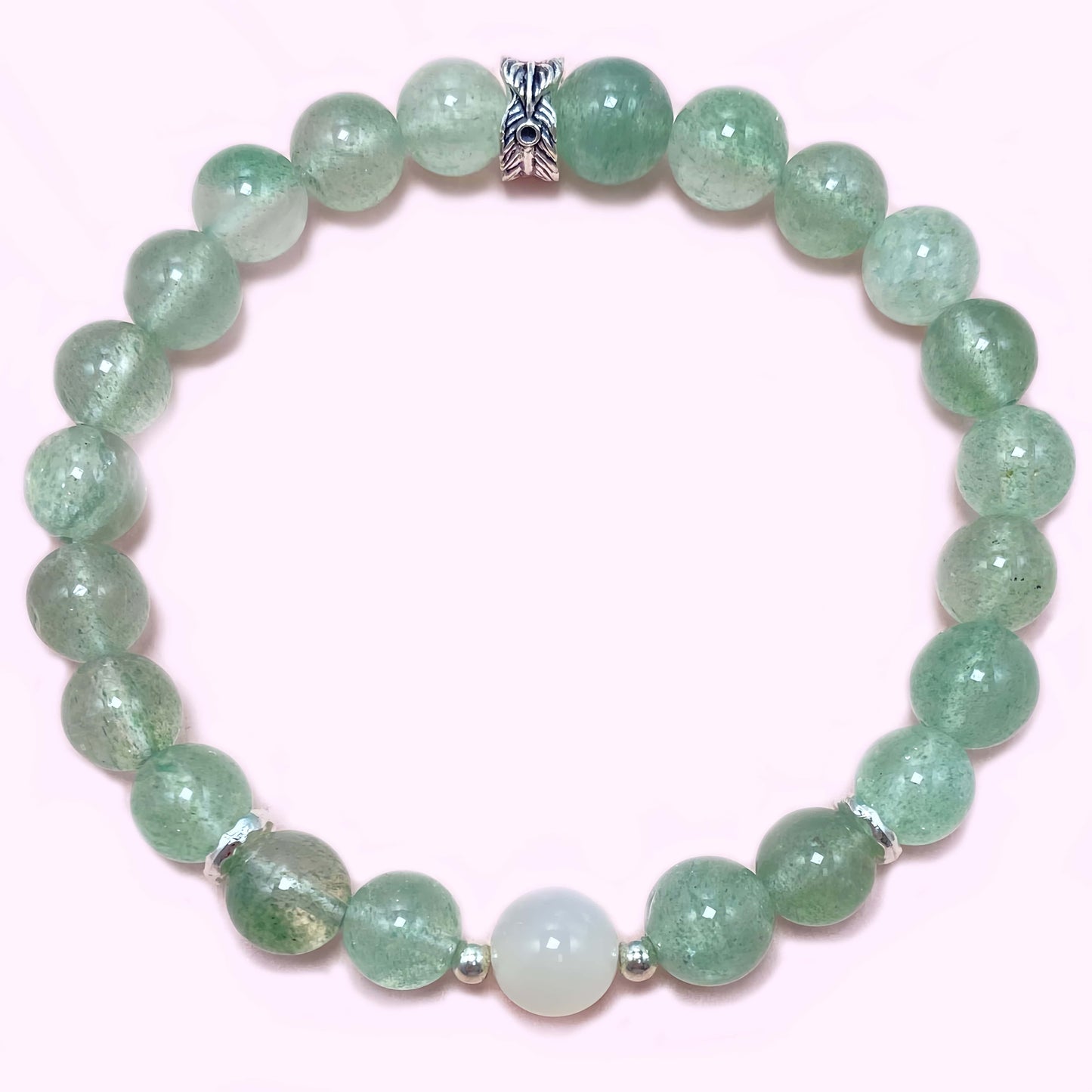 Natural Green Strawberry Quartz to Improve Body and Health Crystal  Bracelet