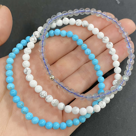 Triple Strand Turquoise Improve Sleep Crystal Bracelet