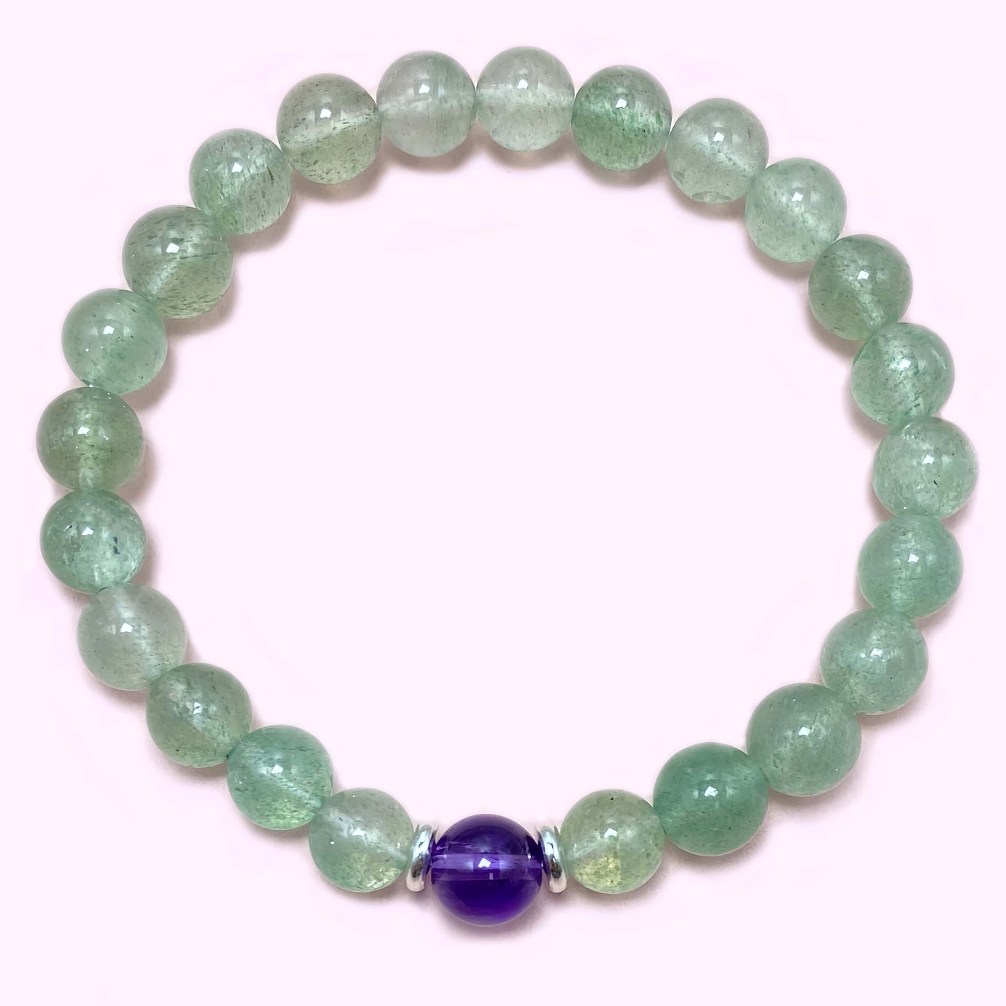 Green Strawberry Quartz to Improve Body and Health Crystal  Bracelet