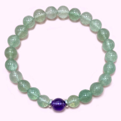 Green Strawberry Quartz to Improve Body and Health Crystal  Bracelet