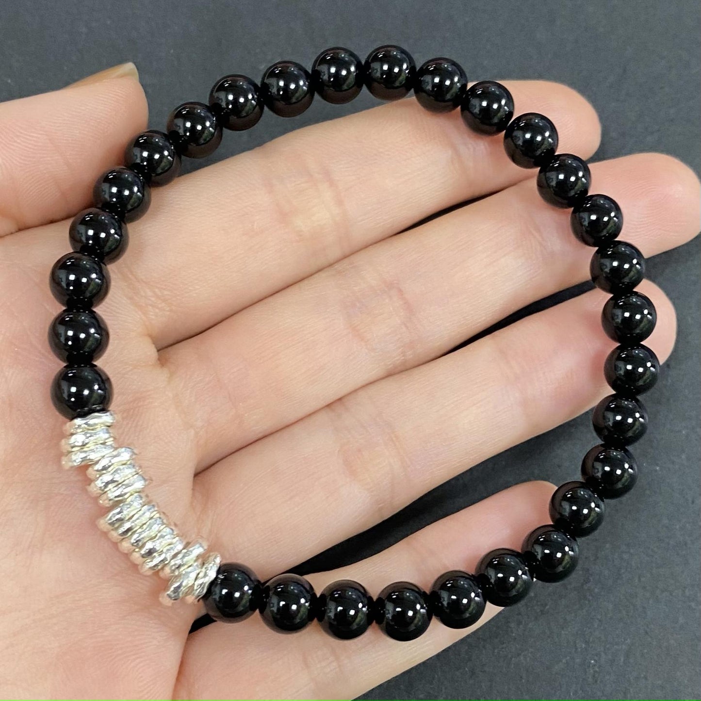Solid Onyx for Protection and Apotropaic Crystal Bracelet