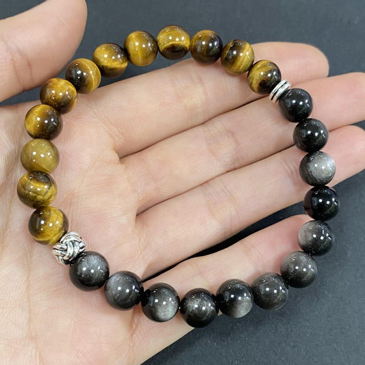 Double Smoky Quartz Crystal Bracelet for Strenght and Power