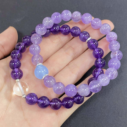 Double Amethyst for Better Wealth & Career Crystal Bracelet