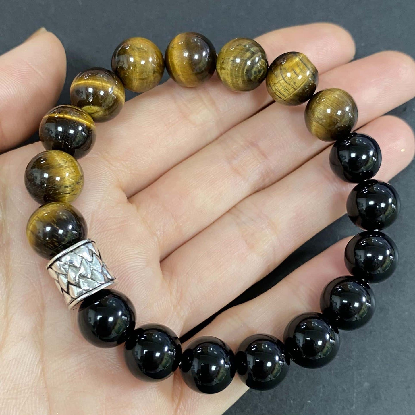 Onyx Tiger's Eye for Better Wealth & Career Crystal Bracelet