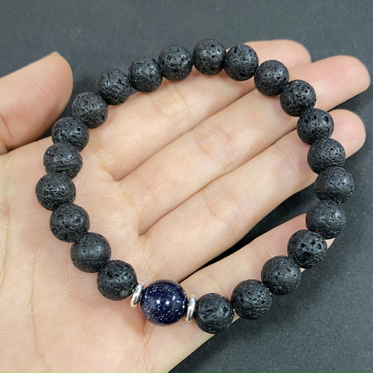 Lava with Sandstone for Weight Loss Crystal Bracelet