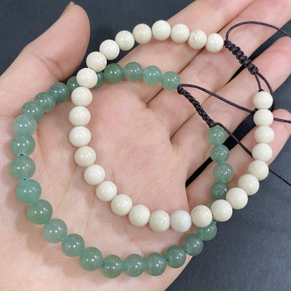 Natural Aventurine to Improve Body and Health Briaded Rope Crystal  Bracelet