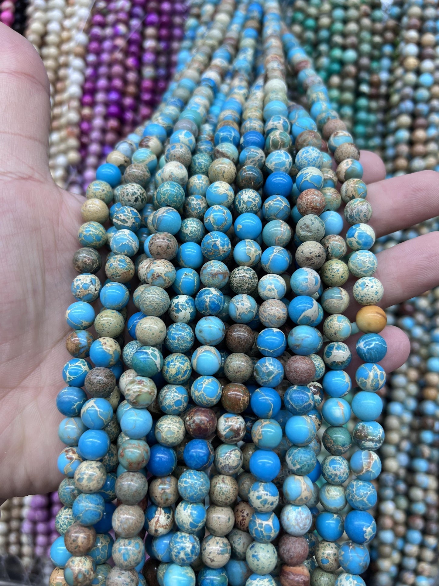 Sea Sediment Imperial Jasper Loose Beads Free Shiping