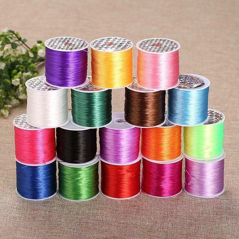 $0.99/Pcs Jewelry bungee cord,flat Jewelry Beading Cord,Elastic Cord,Elastic Thread Cord,Elastic Rope cord 50 meters,Bracelet Elastic Cord
