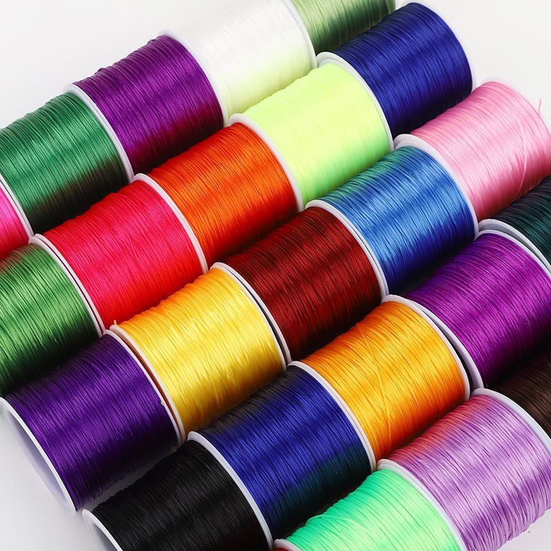 $0.99/Pcs Jewelry bungee cord,flat Jewelry Beading Cord,Elastic Cord,Elastic Thread Cord,Elastic Rope cord 50 meters,Bracelet Elastic Cord