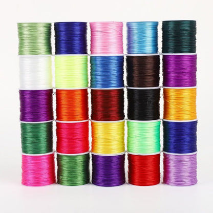 $0.99/Pcs 50M/Roll 0.8mm High Quality Japan Import Elastic Cord Crystal String for Beading Premium Stretch Polyester Thread , for DIY Jewelry Making