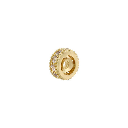 1PCS Brass Cubic Zirconia Sparkling Beads