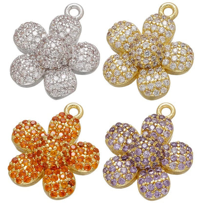 1PCS Gold-Colored Petal Earrings Charms DIY Pendant
