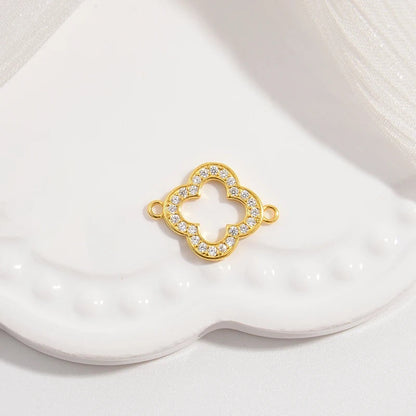 1PCS Hollowed-Out lucky Four-Leaf Clover Connector Clover Charm
