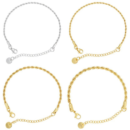 1PCS Stainless Steel Bracelets Boho Gold-color Thick/Thin Fashion Punk Twist Bracelet