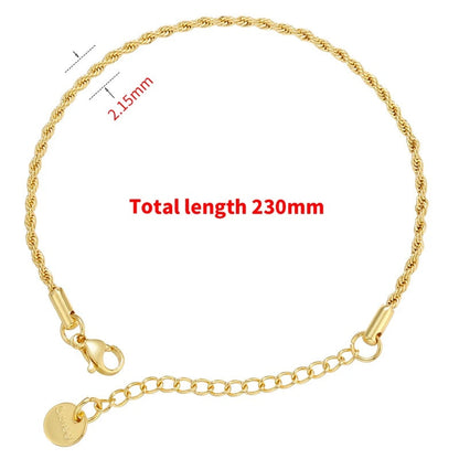 1PCS Stainless Steel Bracelets Boho Gold-color Thick/Thin Fashion Punk Twist Bracelet