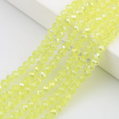 10 Strands Multicolored AB Glass Beads Crystal Faceted Flat Round Beads