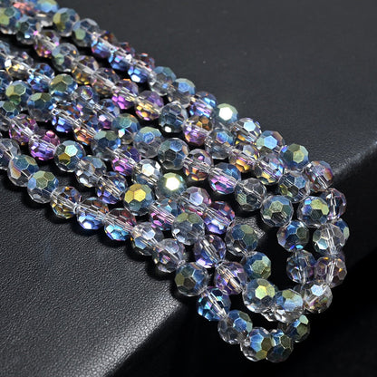 3 Strands 8mm 32‑Facet Earth Cut Glass Beads