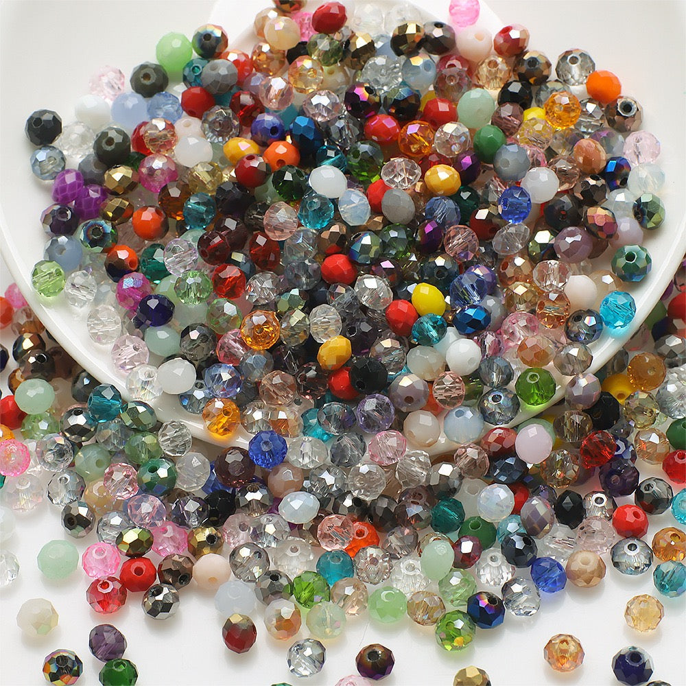 Rondelle Multicolored AB Glass Beads
