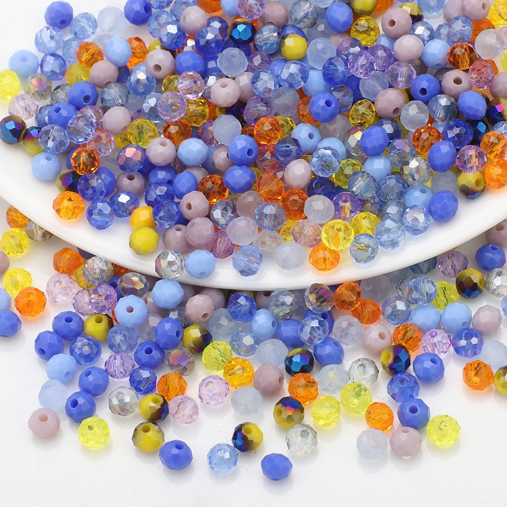 Rondelle Multicolored AB Glass Beads
