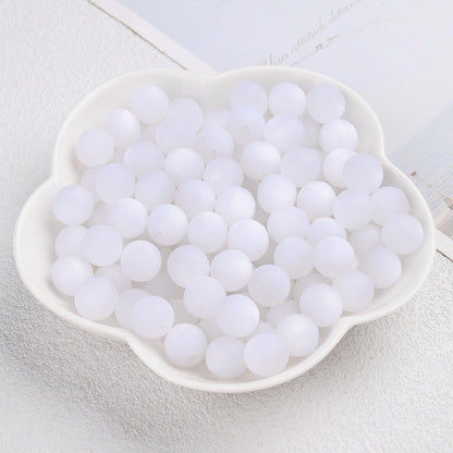 50pcs Matte Dreamy Cat Eye Resin Round Beads