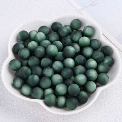 50pcs Matte Dreamy Cat Eye Resin Round Beads