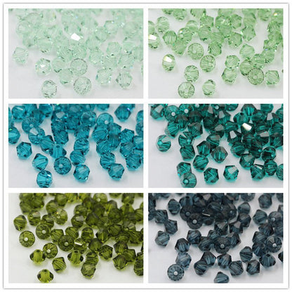 100pcs Shiny Faceted Austria Crystal Beads Bicone Beads
