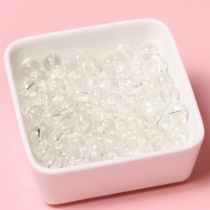 100pcs Clear Translucent Glass Round Beads