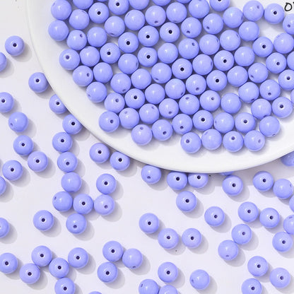 100pcs Solid‑Color Round Glass Beads