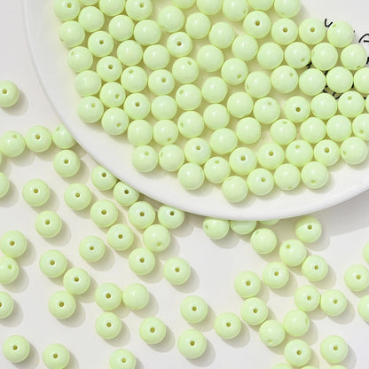 100pcs Solid‑Color Round Glass Beads