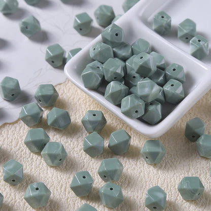 50pcs Vintage Marbled Diamond‑Cut Acrylic Resin Beads