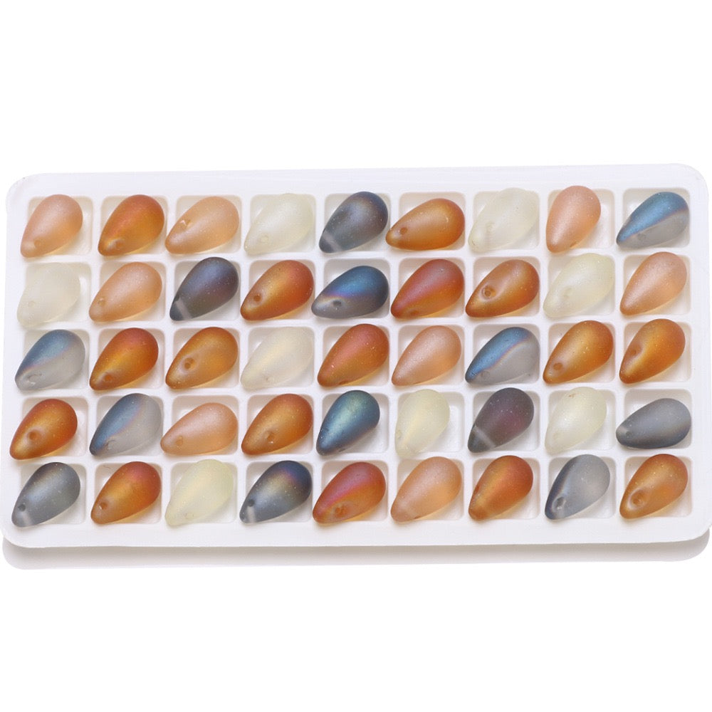30pcs 9x15mm Teardrop Glass Pendants Beads