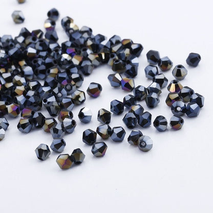 100pcs Shiny Faceted Austria Crystal Beads Bicone Beads