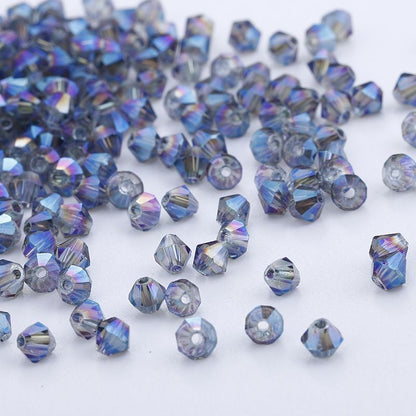 100pcs Shiny Faceted Austria Crystal Beads Bicone Beads