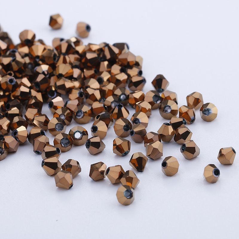 100pcs Shiny Faceted Austria Crystal Beads Bicone Beads