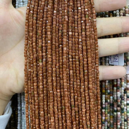 Tiny Square Faceted Beads 2-3mm Gemstone/Quartz/Jasper/Agate