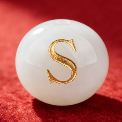 Natural Red Agate Beads - 26 Alphabet Loose Beads for Engraving Customization DIY