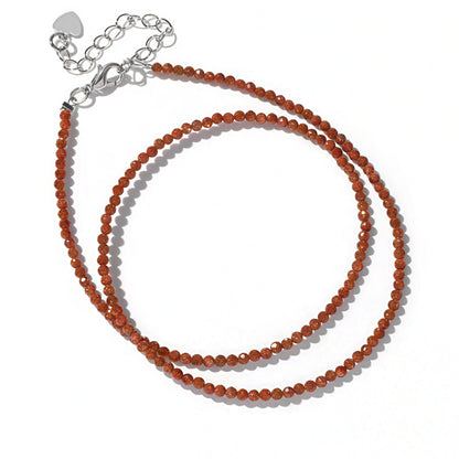 2mm Shining Beads Stone Necklace Choker Jewelry