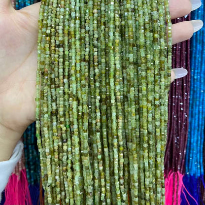 Tiny Square Faceted Beads 2-3mm Gemstone/Quartz/Jasper/Agate