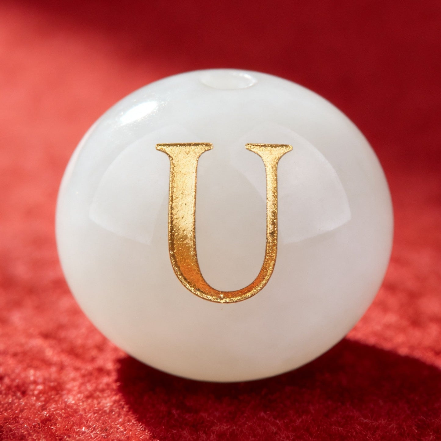 Natural Red Agate Beads - 26 Alphabet Loose Beads for Engraving Customization DIY