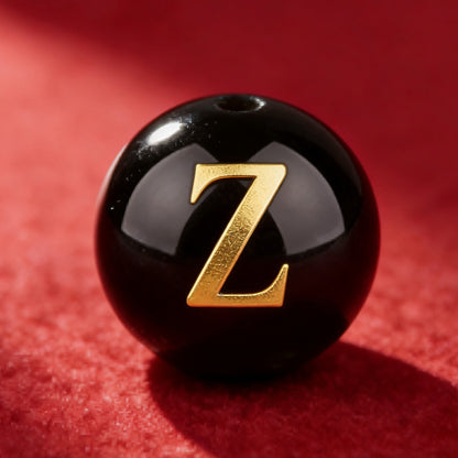 Natural Red Agate Beads - 26 Alphabet Loose Beads for Engraving Customization DIY