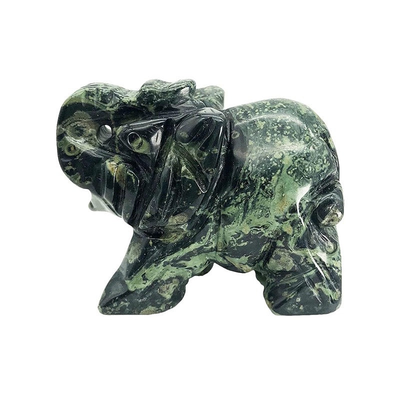 Elephant Figurine Hand Carved Animal Figurine