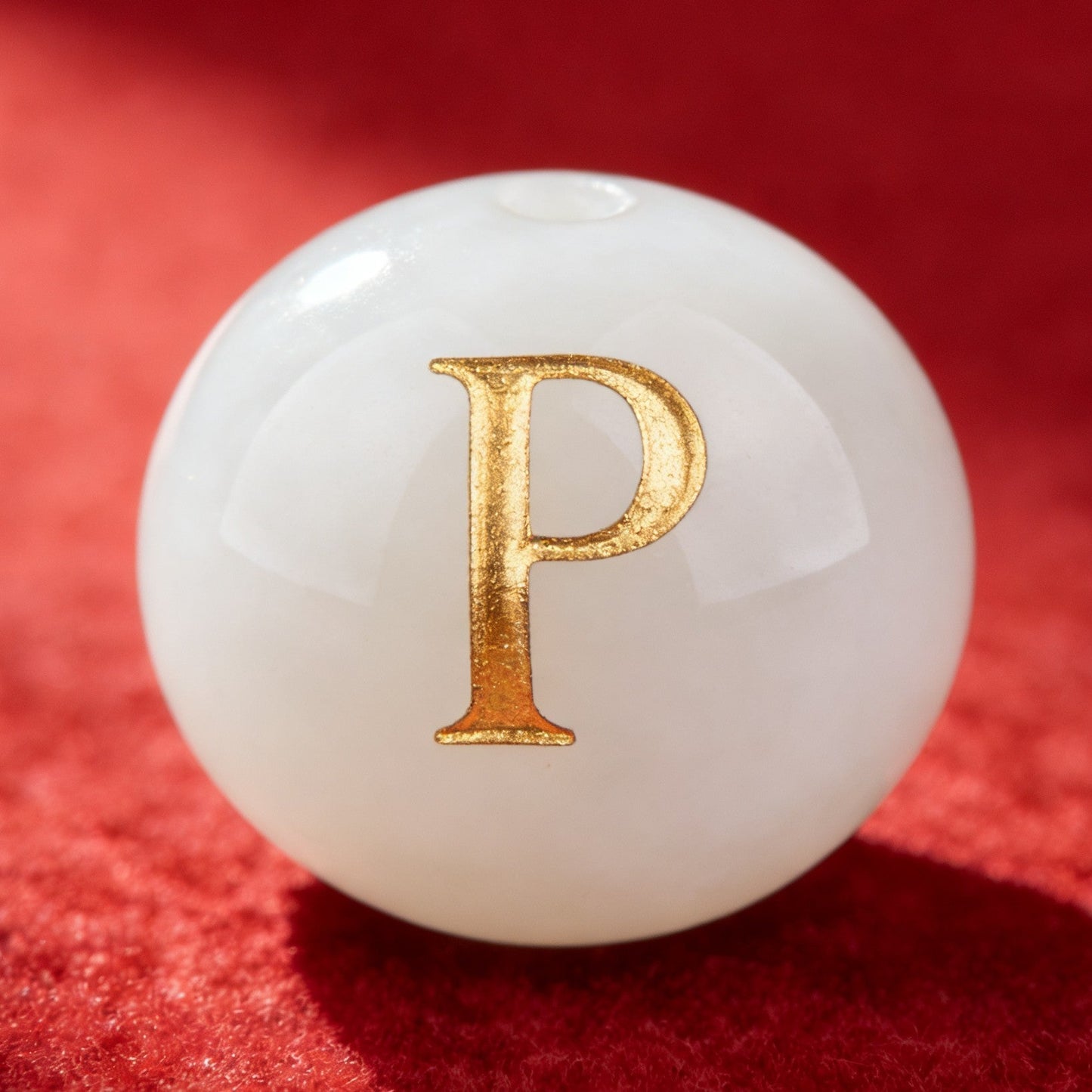 Natural Red Agate Beads - 26 Alphabet Loose Beads for Engraving Customization DIY