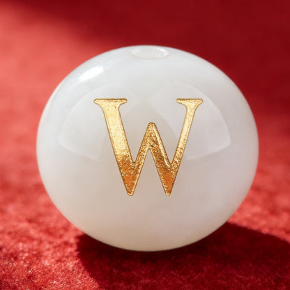 Natural Red Agate Beads - 26 Alphabet Loose Beads for Engraving Customization DIY