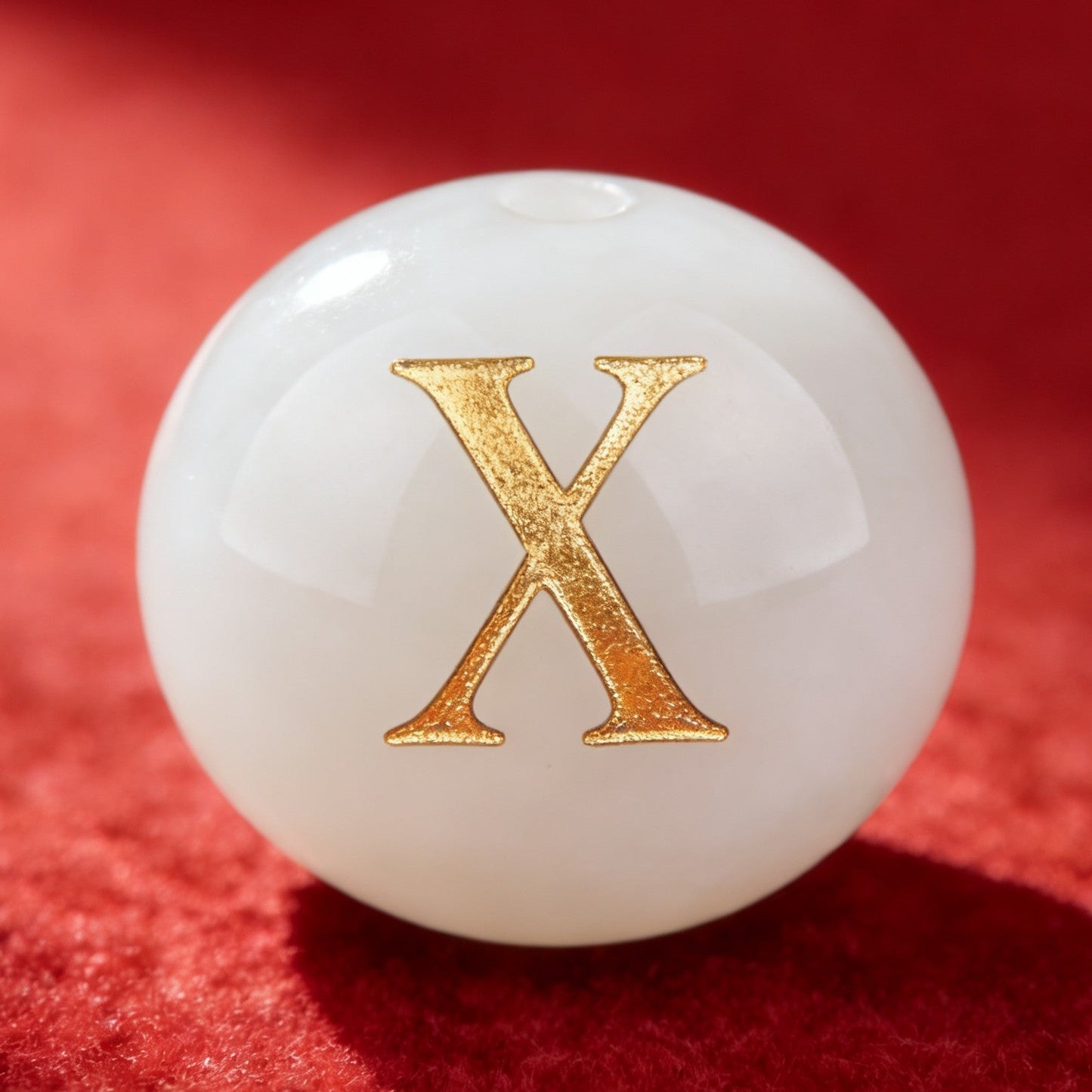 Natural Red Agate Beads - 26 Alphabet Loose Beads for Engraving Customization DIY