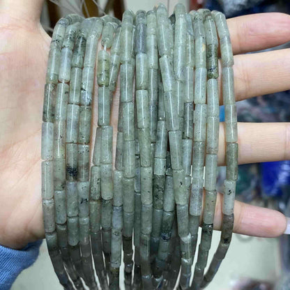 Cylindrical Tube Beads 4x13mm Quartz/Jasper/Agate/Crystal