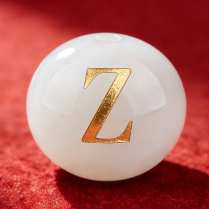 Natural Red Agate Beads - 26 Alphabet Loose Beads for Engraving Customization DIY