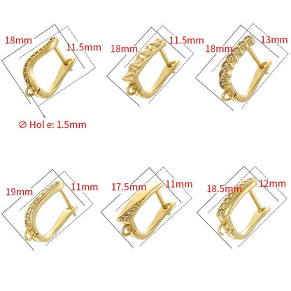 18K Golden Plated Earwire Clasp Earring Hook Accessory 1 Pair